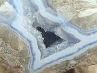 Natural Blue Lace Agate Geode Specimens x 6 From Nsanje, Malawi