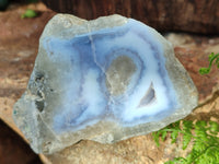 Natural Blue Lace Agate Geode Specimens x 6 From Nsanje, Malawi