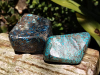 Polished Shattuckite with Azurite and Chrysocolla Free Forms x 6 From Congo