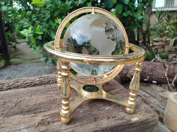 Polished Lead Glass World Globe - Sold Per Item - From China