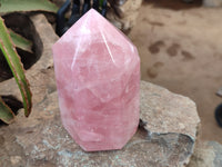 Polished Rose Quartz Points x 2 From Ambatondrazaka, Madagascar