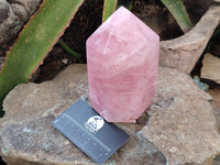 Polished Rose Quartz Points x 2 From Ambatondrazaka, Madagascar