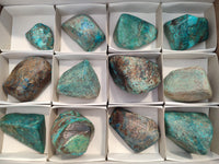 Polished Shattuckite with Azurite and Chrysocolla Free Forms x 12 From Congo