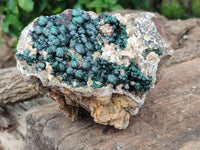 Natural Ball Malachite On Quartz Matrix Specimen x 1 From Kambove, Congo