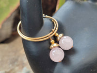 Hand Made Rose Quartz Hoop Earrings - Sold Per Pair - From Namibia