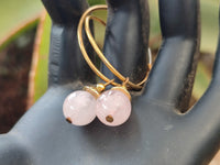 Hand Made Rose Quartz Hoop Earrings - Sold Per Pair - From Namibia