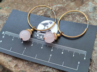 Hand Made Rose Quartz Hoop Earrings - Sold Per Pair - From Namibia