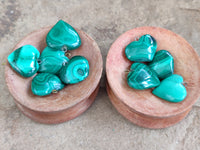 Polished Banded Flower Malachite Pendant Hearts - Sold Per Item - From Congo