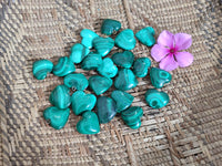 Polished Banded Flower Malachite Pendant Hearts - Sold Per Item - From Congo