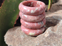 Polished Pink Feldspar Napkin Rings - Sold Per Item - From Australia