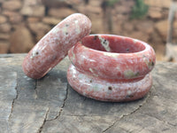 Polished Pink Feldspar Napkin Rings - Sold Per Item - From Australia