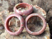 Polished Pink Feldspar Napkin Rings - Sold Per Item - From Australia