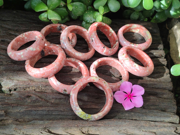 Polished Pink Feldspar Napkin Rings - Sold Per Item - From Australia