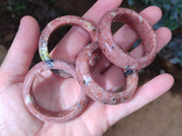 Polished Pink Feldspar Napkin Rings - Sold Per Item - From Australia