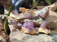 Natural Window Amethyst Quartz Clusters x 6 From Brandberg, Namibia