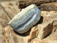 Polished On One Side Blue Lace Agate x 6 From Malawi