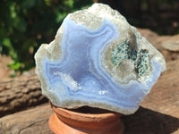 Polished On One Side Blue Lace Agate x 6 From Malawi