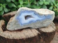 Polished On One Side Blue Lace Agate x 6 From Malawi