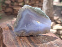 Polished On One Side Blue Lace Agate x 6 From Malawi