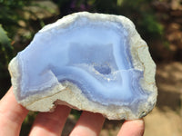 Polished On One Side Blue Lace Agate x 6 From Malawi