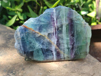 Polished On One Side Watermelon Fluorite x 6 From Uis, Namibia