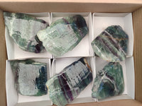 Polished On One Side Watermelon Fluorite x 6 From Uis, Namibia