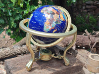 Polished Mixed Gemstone World Globe -Sold Per Item- From China