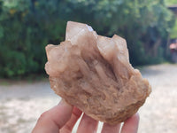 Natural Smokey Phantom Quartz Clusters x 2 From Luena, Congo