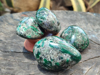 Polished Rare Emerald Mica In Matrix Free Forms x 12 From Mutoko, Zimbabwe