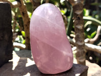 Polished Rose Quartz Standing Free Forms x 4 From Madagascar