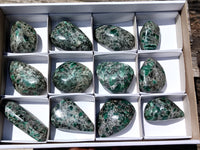 Polished Rare Emerald Mica In Matrix Free Forms x 12 From Mutoko, Zimbabwe