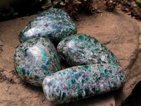 Polished Rare Emerald Mica In Matrix Free Forms x 12 From Mutoko, Zimbabwe