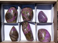 Polished Stichtite Standing Free Forms x 6 From Barberton, South Africa