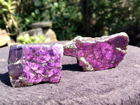 Polished On One Side Purpurite Specimens x 6 From Namibia