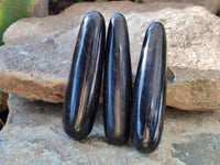 Polished Black Basalt Massage Wands x 12 From Madagascar