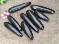 Polished Black Basalt Massage Wands x 12 From Madagascar