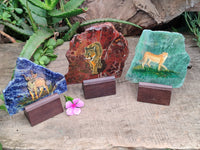 Hand Made Animal Decoupage Stone Slabs x 3 From Southern Africa