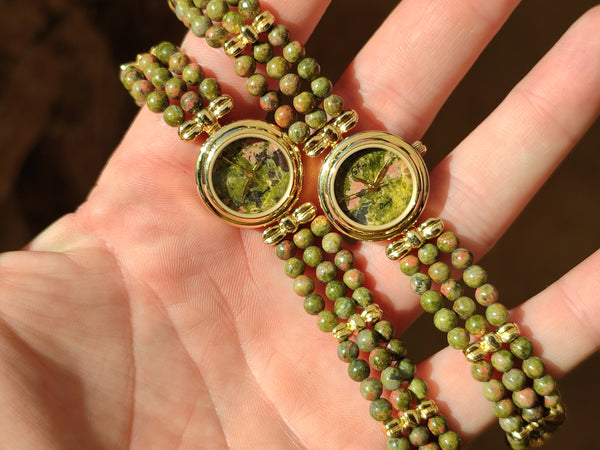 Hand Made Unakite Wristwatches x 2 From South Africa