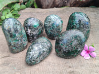 Polished Rare Emerald Mica In Matrix Standing Free Forms x 6 From Mutoko, Zimbabwe