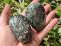 Polished Rare Emerald Mica In Matrix Standing Free Forms x 6 From Mutoko, Zimbabwe