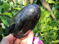 Polished Black Tourmaline Standing Free Forms x 2 From Madagascar