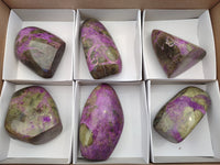 Polished Stichtite Standing Free Forms x 6 From Barberton, South Africa