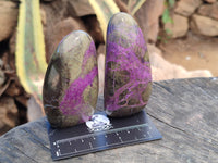 Polished Stichtite Standing Free Forms x 6 From Barberton, South Africa