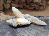 Natural Drusy Quartz Coated Calcite Pseudomorph Specimens x 12 From Alberts Mountain, Lesotho