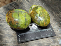 Polished Green Opal Palm Stones x 12 From Antsirabe, Madagascar