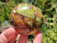 Polished Green Opal Palm Stones x 12 From Antsirabe, Madagascar