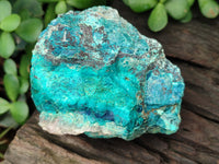 Natural Shattuckite & Chrysocolla Cobbed Specimens x 4 From Namibia