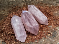 Polished Double Terminated Rose Quartz Points x 12 From Ambatondrazaka, Madagascar