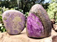 Polished Stichtite Standing Free Forms x 4 From Barberton, South Africa