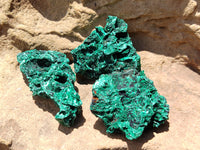 Natural Silky Malachite Specimens x 20 From Kasompe, Congo